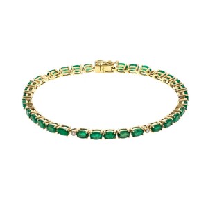 10K AAA Zambian Emerald Gold Bracelet