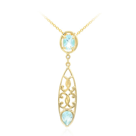 Collar en plata con Topacio azul cielo