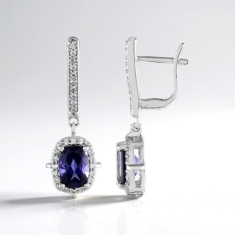 Orecchini in argento con Iolite