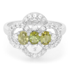 Bague en argent et Tourmaline cuprifère