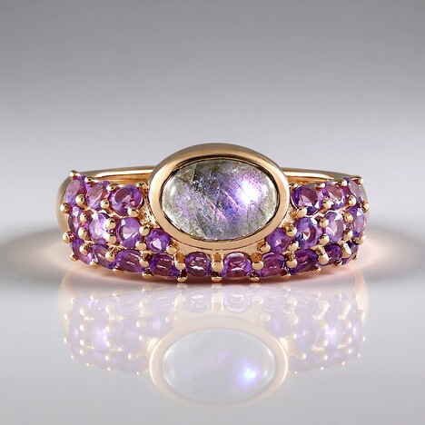 Anello in argento con Labradorite Porpora Maniry (KM by Juwelo)