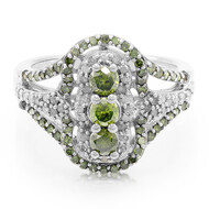 Grüner Diamant-Silberring
