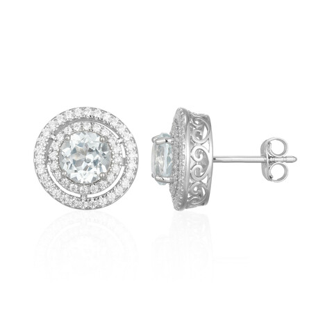 Pendientes en plata con Topacio blanco (Adela Silber)