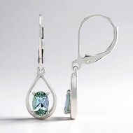 Boucles d'oreilles en argent et Tanzanite verte non chauffée