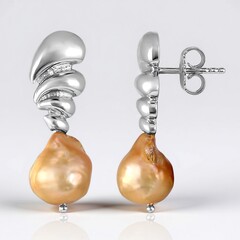 Orecchini in argento con Perla di Acqua Dolce (TPC)