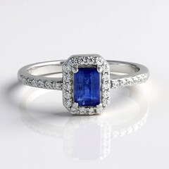 Anello in argento con Cianite del Nepal