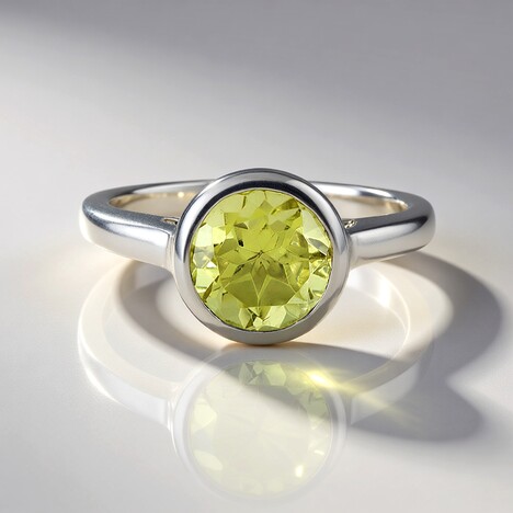 Anello in argento con Quarzo Ouro Verde