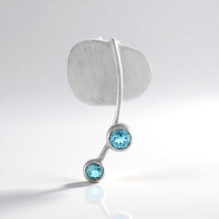 Ciondolo in argento con Topazio Blu Cielo (MONOSONO COLLECTION)