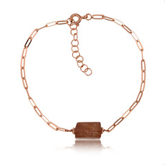 Zilveren armband met een aardbei kwarts (Joias do Paraíso)