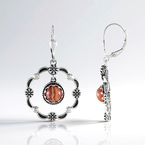 Boucles d'oreilles en argent et Rhodochrosite (Desert Chic)