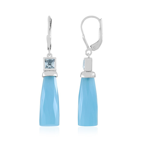 Pendientes en plata con Calcedonia azul (KM by Juwelo)
