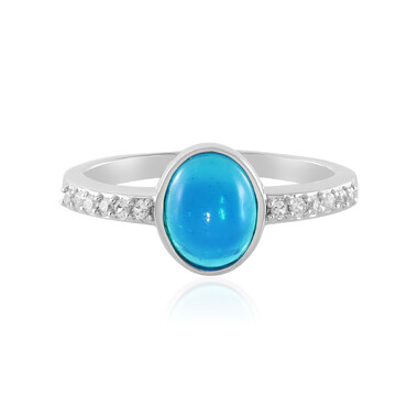 Äthiopischer Blauer Opal-Silberring