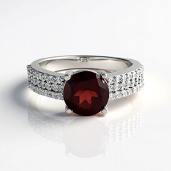 Anello in argento con Granato Mozambico