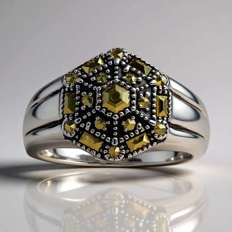 Anello in argento con Marcassite (Annette classic)