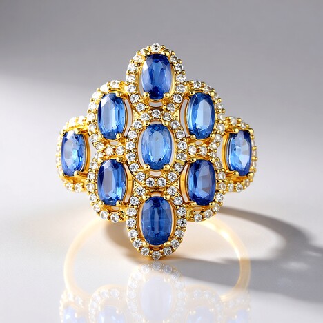 Anello in argento con Cianite del Nepal