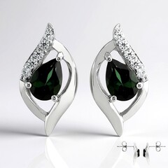 Pendientes en plata con Indicolita (de Melo Essence)