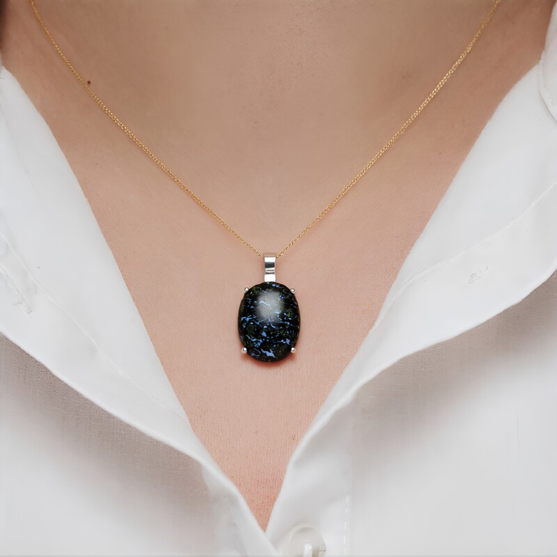 Colgante en plata con Ópalo leopardo