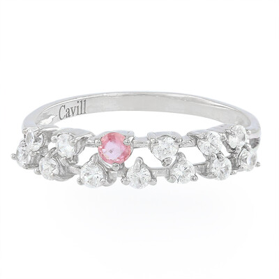 Zilveren ring met een Padparadscha saffier