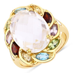 Anello in argento con Quarzo Bianco