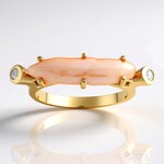 Anello in argento con Perla Keshi d'Acqua Dolce Color Pesca