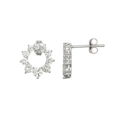 Boucles d'oreilles en argent et Zircon (Adela Silber)