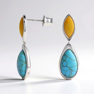 Orecchini in argento con Turchese (dagen)