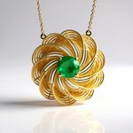 Collier en or et Emeraude de Zambie (Ornaments by de Melo)