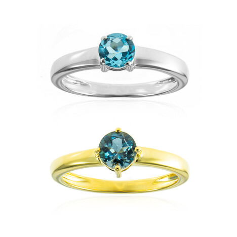 Zilveren ring met een Zwitsers-blauwe topaas