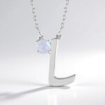 Collana in argento con Pietra di Luna Arcobaleno