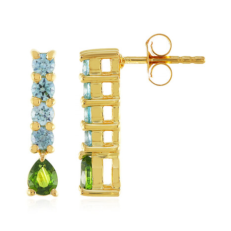 Orecchini in argento con Zircone Ceylon Verde