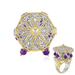 Bague en argent et Améthyste Rose de France (Gems en Vogue)