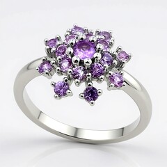 Anello in argento con Zaffiro Ceylon Porpora