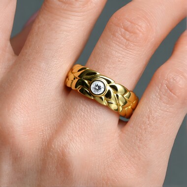 Anello in oro con Diamante I2 (H) (de Melo Gold)