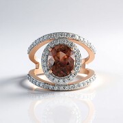 Bague en or et Zircon framboise (SUHANA)