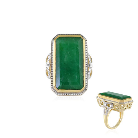 Smaragdfarbener Beryll-Silberring