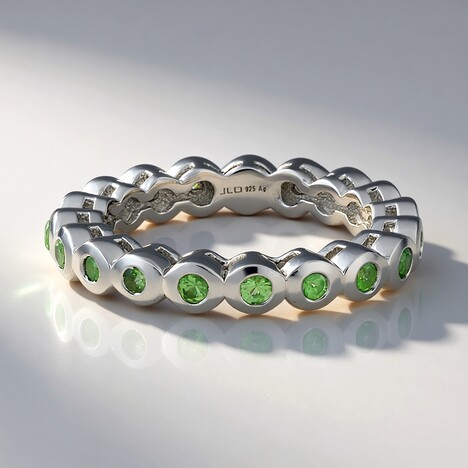 Bague en argent et Tsavorite de Tanzanie