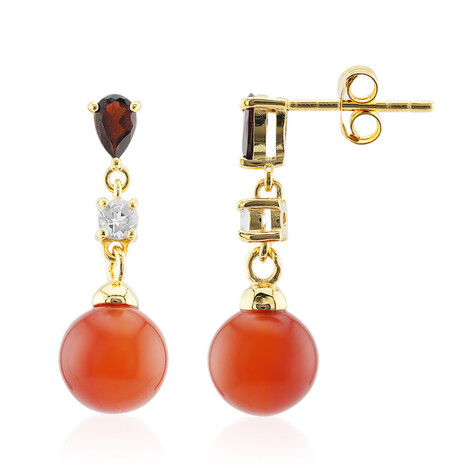 Boucles d'oreilles en argent et Onyx rouge