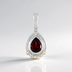 Ciondolo in argento con Granato Mozambico (Granulieren)