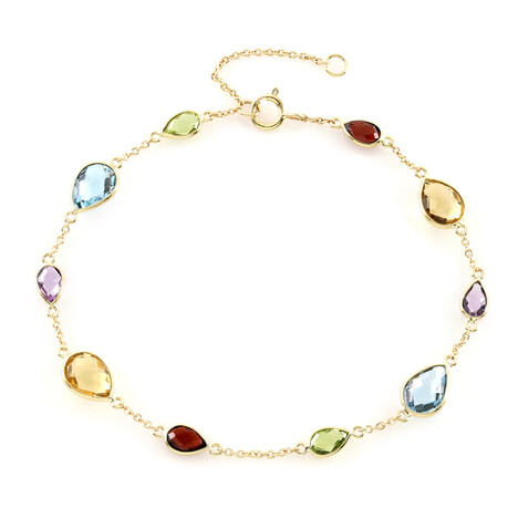 9K Sky Blue Topaz Gold Bracelet