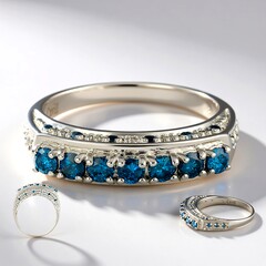 Anello placcato in platino con Diamante Fancy