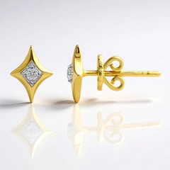 Boucles d'oreilles en or et Diamant SI2 (G) (Annette)