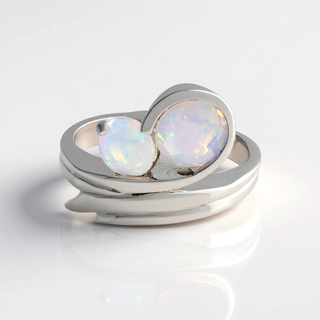 Anello in argento con Opale di Welo (de Melo Essence)