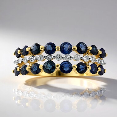 Anillo en oro con Zafiro de Kanchanaburi