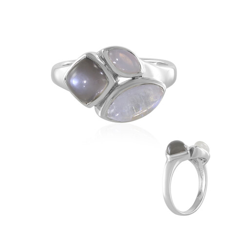 Anello in argento con Pietra di Luna Blu (KM by Juwelo)