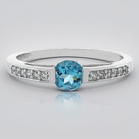 Anello in argento con Topazio Blu Svizzero