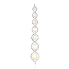 Zilveren hanger met Witte zoetwater kweekparels