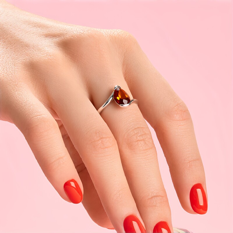 Anello in argento con Citrino Madeira