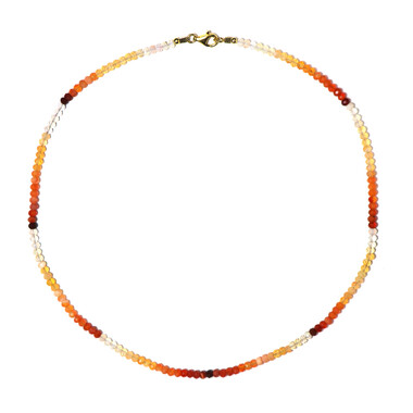Mexikanischer Feueropal-Silberhalskette (Riya)