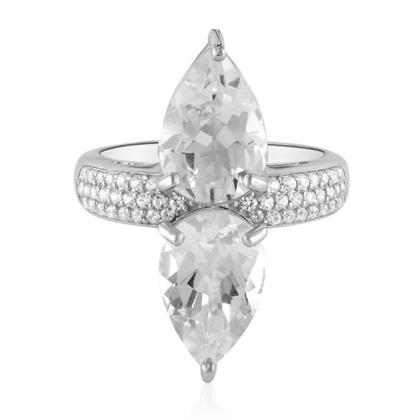 Weißer Topas-Silberring