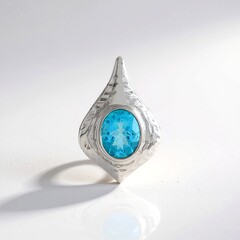 Ciondolo in argento con Topazio Blu Paraiba (MONOSONO COLLECTION)